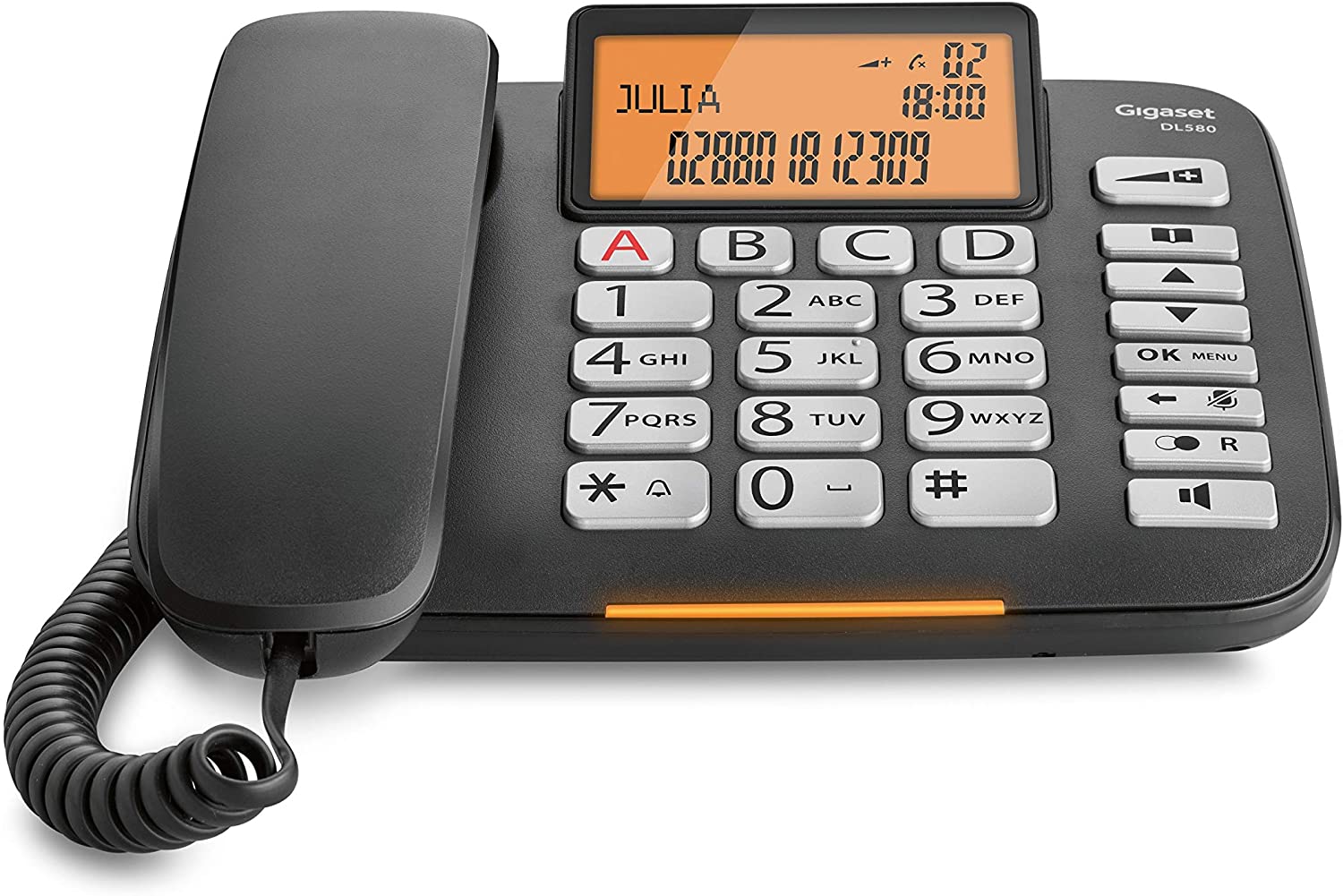 Gigaset DL580 Telefon Analoges Telefon Anrufer-Identifikation Schwarz