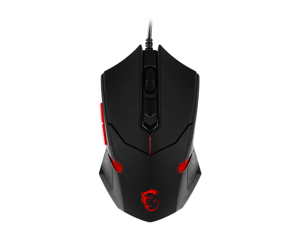 MSI Interceptor DS B1 USB Optisch 1600DPI Ambidextrös Schwarz, Rot Maus