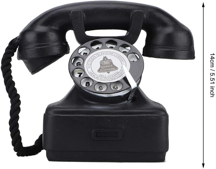 Alvinlite Wählscheiben-Telefone Antike Telefon-Requisiten Retro Festnetz-Schreibtischtelefon für Cafe Bar Fenster Dekoration schwarz