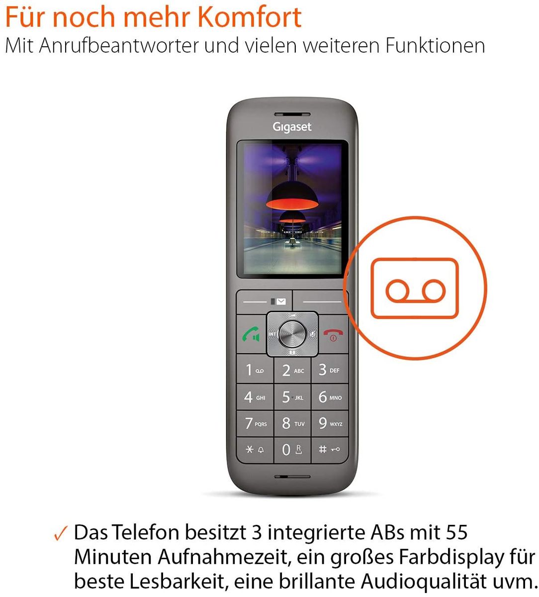 Gigaset CL690A SCB Analog DECT telephone Wireless handset Speakerphone 400 entries Caller ID