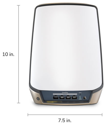 NETGEAR Orbi 860 AX6000 Mesh-Satellit RBS860-100EUS, Tri-Band (2,4/5/5 GHz), Wi‑Fi 6 (802.11ax), Weiß, 8 interne Antennen, 180 m² Abdeckung