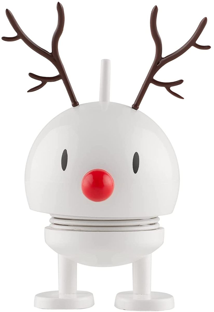 Hoptimist - Scandinavian Design - Christmas Figurine - Small Reindeer Bumble - White - Height: 9 cm - Gift Idea S Reindeer Bumble Brown
