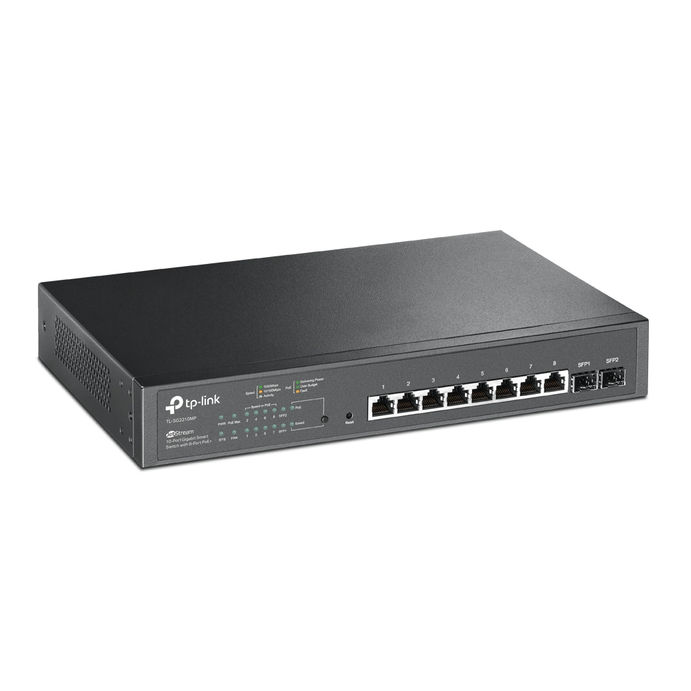 TP-Link TL-SG2210MP 8 Port Gigabit Smart PoE Switch mit 2 SFP-Slots & OC200 Omada Hybrid PoE Hardware Controller für EAP Serie, USB Port für automatisches Backup