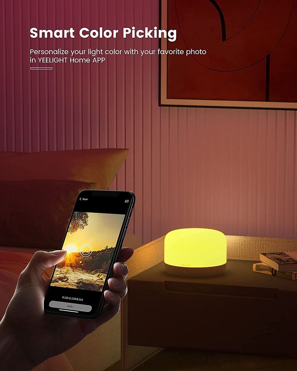 YEELIGHT Smarte Tischlampe, Smart Nachttischlampe Touch Dimmbar, WLAN Smart Lampe,1700K-5700K RGB WLAN LED Tischlampe,Farbwechsel, funktioniert mit HomeKit, MIJIA, Alexa und Google Assistant