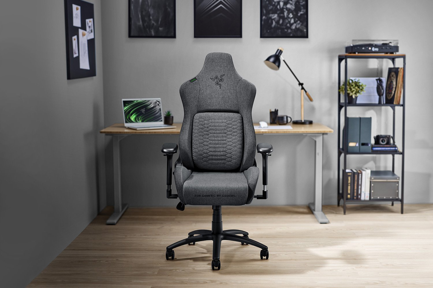 Razer Iskur Ergonomic Gaming & Office Chair Fabric < 136kg Lumbar Support Headrest Grey