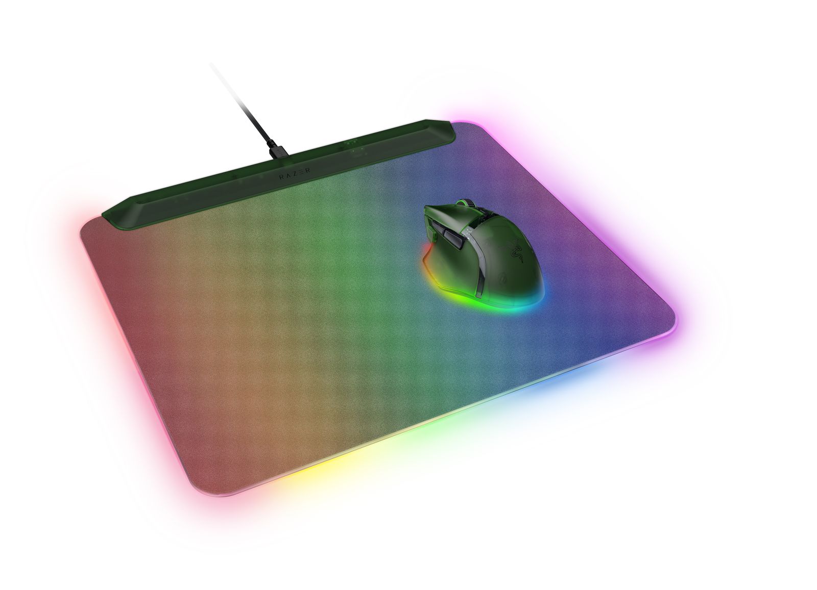 Razer Firefly V2 Pro Gaming-Mauspad, RGB-Beleuchtung, USB-Anschluss, Anti-Rutsch-Basis, Grün