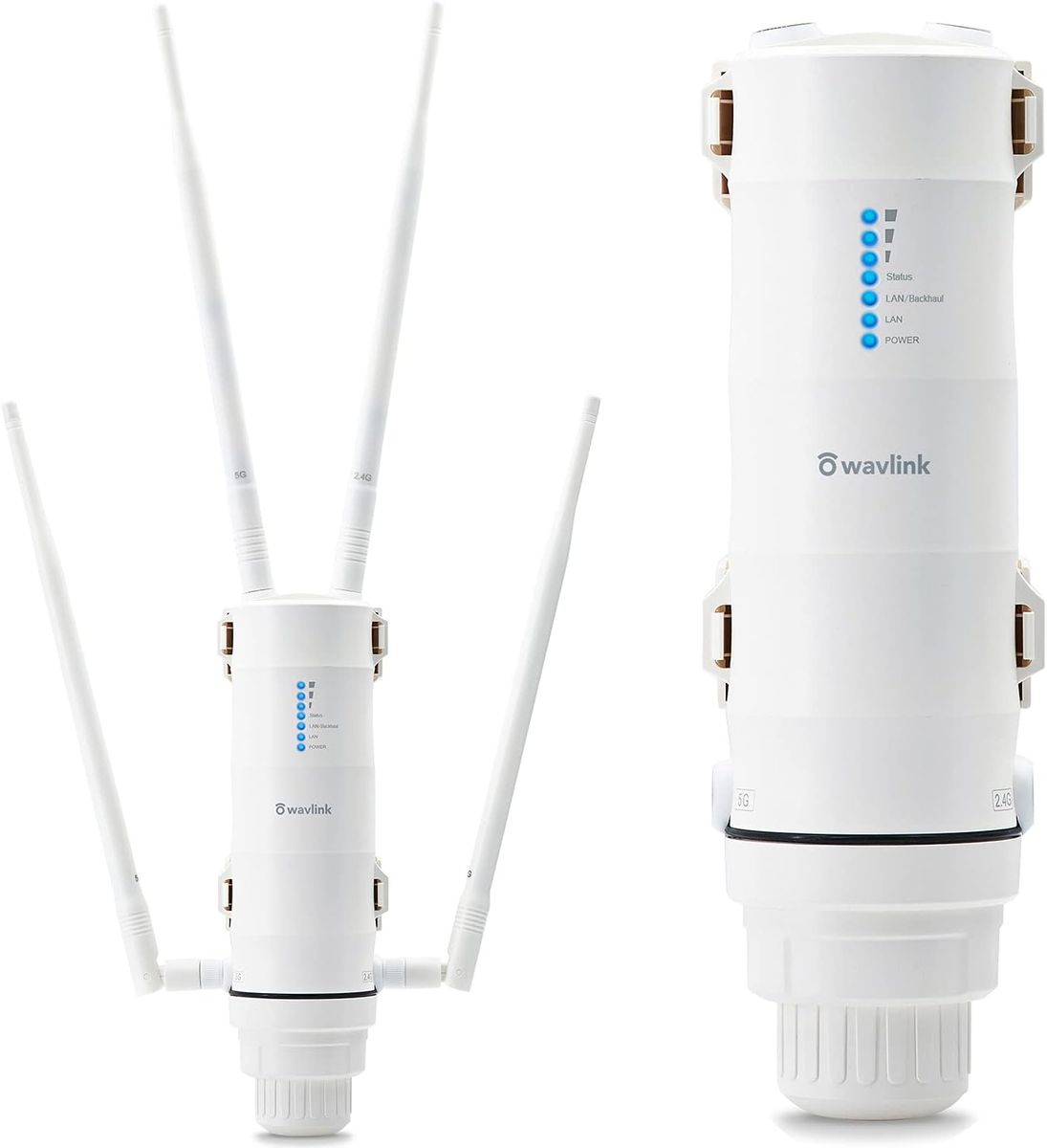 TamperSeals Dualband 2.4+5G 1200Mbit/s Outdoor WLAN Access Point/Wireless Mesh Repeater/WiFi Extender (1xGigabit LAN-Port, 24V Passiv PoE, 2x2 MIMO, Hohe Reichweite 500m, Wetterfestes, 4x7dBi Antennen, WN572HP3)