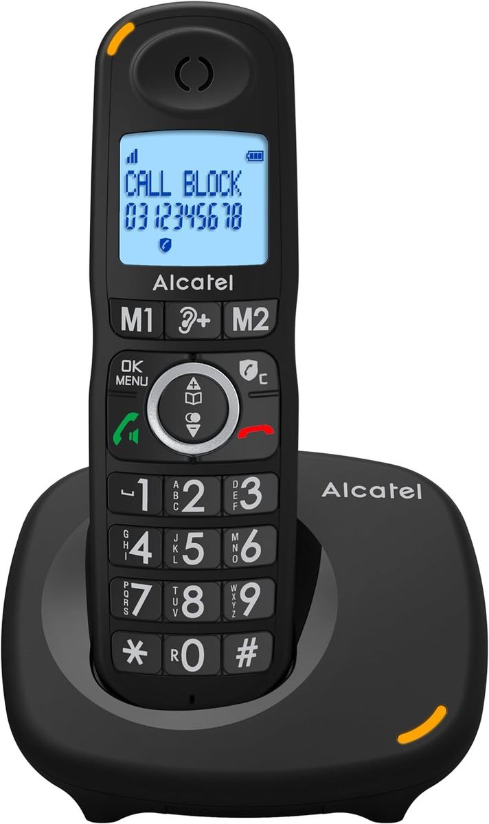 Alcatel XL595 B Schnurlostelefon mit großen Tasten, großes Display und Audio-Boost, Anrufsperre SOLO/OHNE REPONDER XL