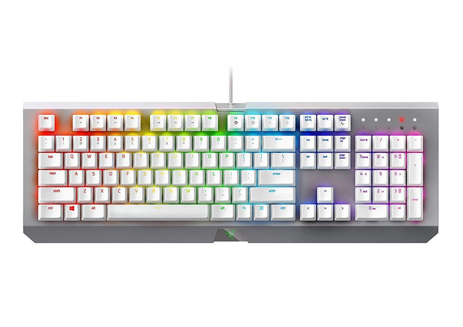 Razer BlackWidow X Chroma Mechanische Gaming Tastatur weiß USA Layout QWERTY