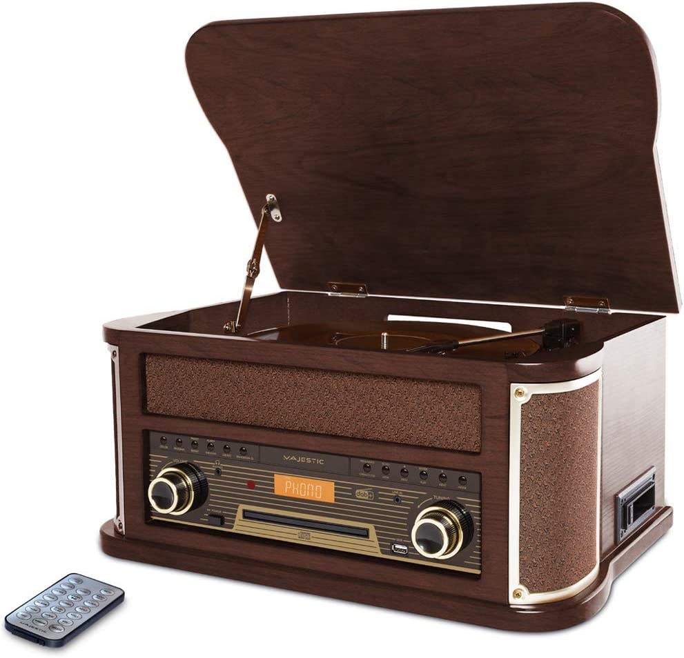 Majestic TT 47 DAB Plattenspieler 33/45/78 Bluetooth FM-Radio CD/MP3-Player USB