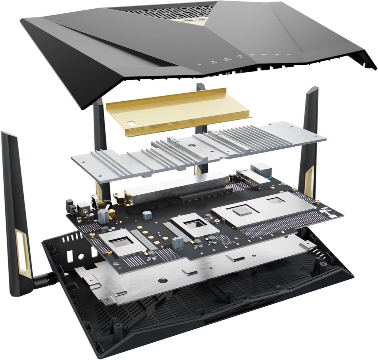 ASUS RT-BE88U WLAN-Router Wi‑Fi 7 Dual-Band (2,4/5 GHz), 10 Gigabit Ethernet, 9x LAN, SFP+, USB, Schwarz/Grau