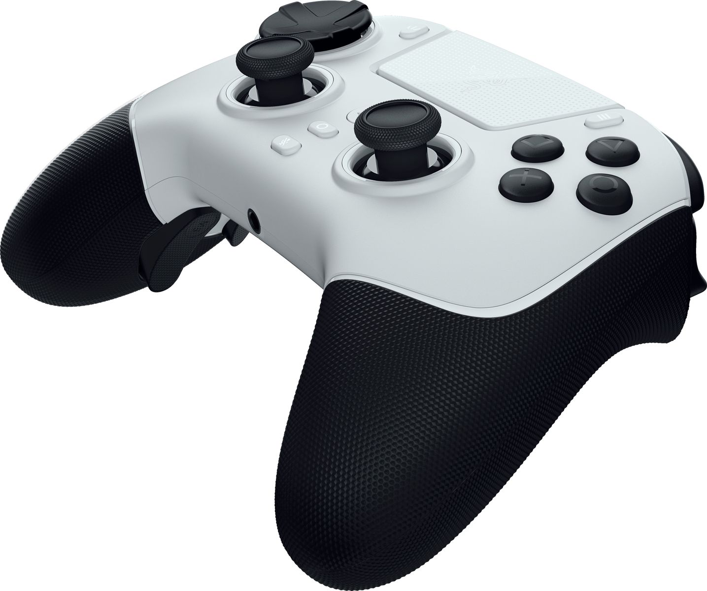 Razer Raiju V3 Pro Kabelloses & Verkabeltes Gamepad, RF & USB, Analog, PC, PlayStation 5, 36 h Akku, Schwarz/Weiß