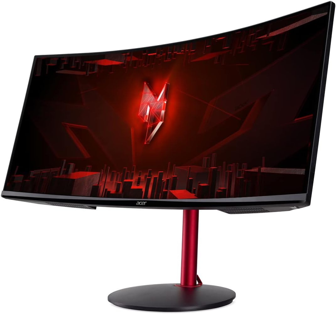Acer Nitro XZ342CUP Gaming Monitor 34 Zoll (86cm Bildschirm) QHD, 165Hz DP, 100Hz HDMI, 1ms (VRB), 2xHDMI 2.0, DP 1.4, Curved, höhenverstellbar, DP/HDMI FreeSync Premium