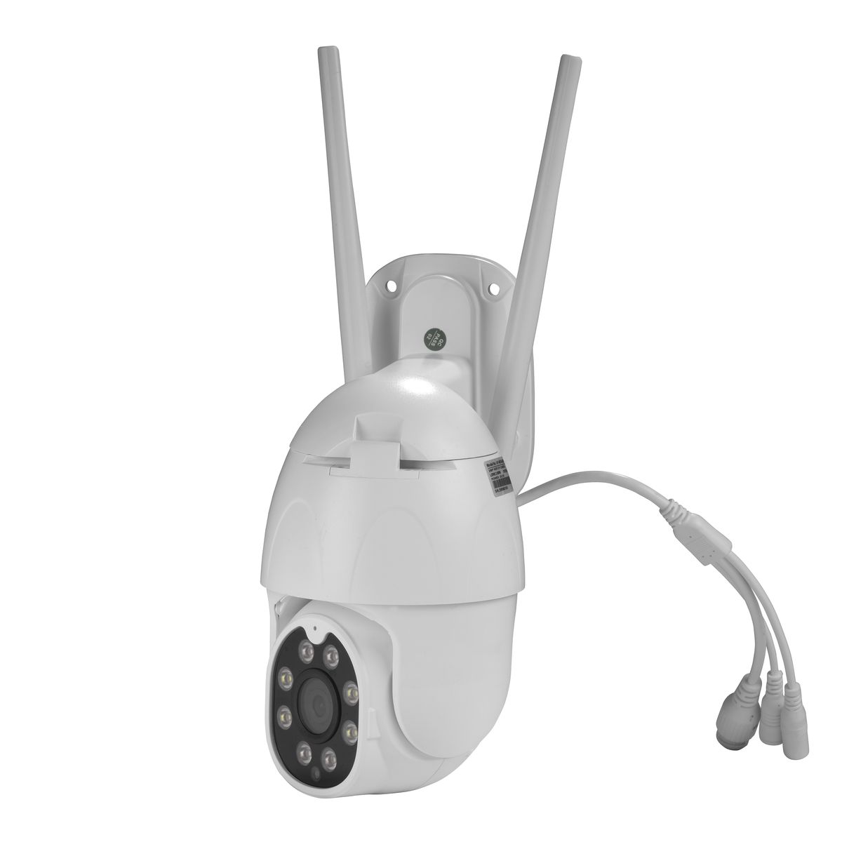 Denver IOC-221 Outdoor Dome IP-Sicherheitskamera, 2 MP (1080p) Full HD, Nachtsicht 40 m, WLAN & Ethernet, IR, Wandmontage, IP63 Wetterfest, Weiß, MicroSD