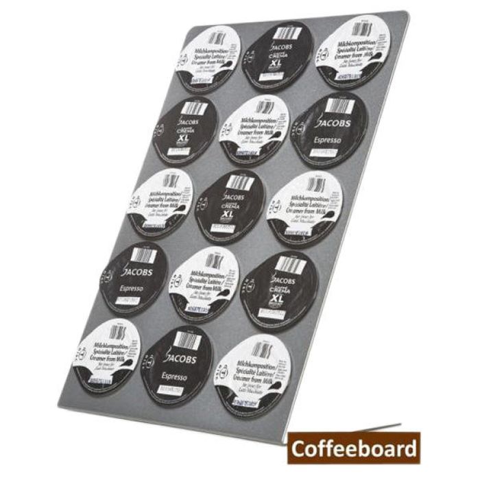 Tassimo Coffee board, capsule holder for Tassimo T-Discs, silver table display