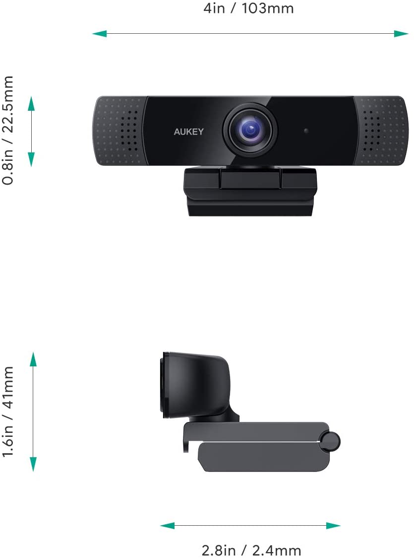 AUKEY Webcam 1080p Full HD con Microfono Stereo, per Video Chat e Registrazione