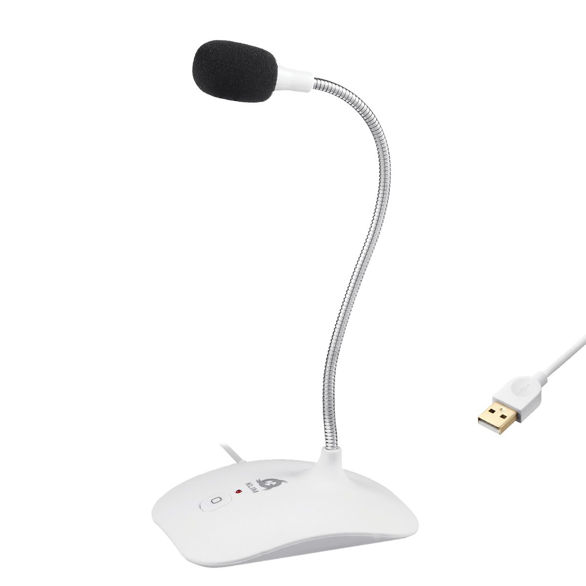 KLIM Talk Wired Standmikrofon für PC/Mac mit High Definition Audio weiß