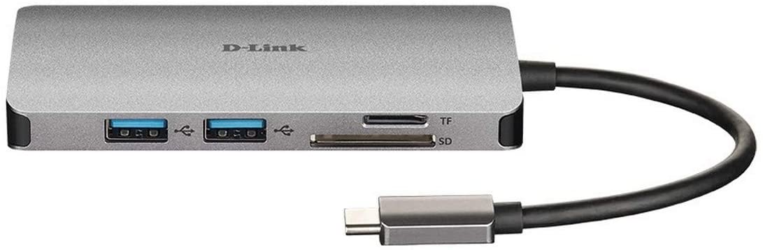 D-Link DUB-M810 8in1 USB C Hub USB C Adapter mit HDMI 4K und 1080p 2X USB3/USB2 Netzwerkanschluss 1Gbps SD- und microSD-Kartenleser, 1x USB C Lade/Daten bis 100W USB-C 8-in-1 (HDMI/Kartenleser/RJ45/USB 3.0/USB C)