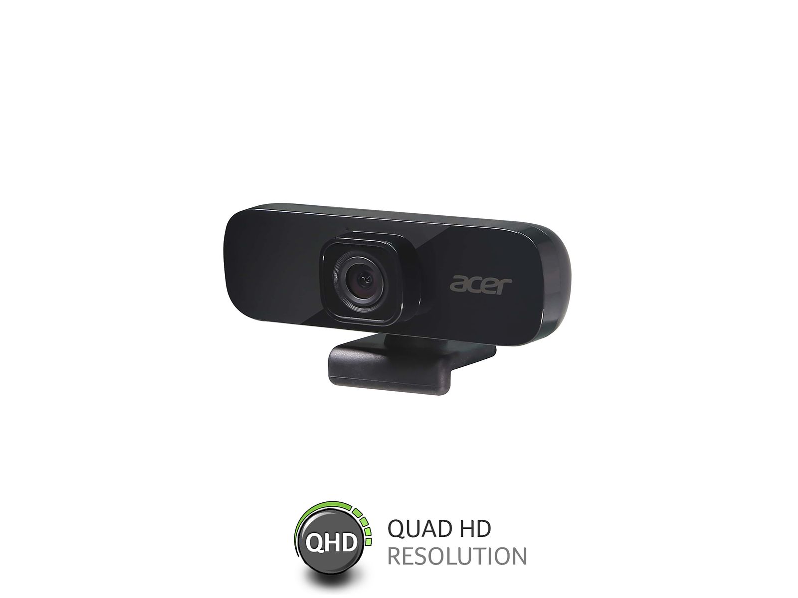 Acer QHD Konferenz Webcam (5 Megapixel, 30 FPS, 70° Weitwinkel, integriertes Noise Cancelling Mikro, kompatibel mit Win, Linux, Mac und Android) schwarz