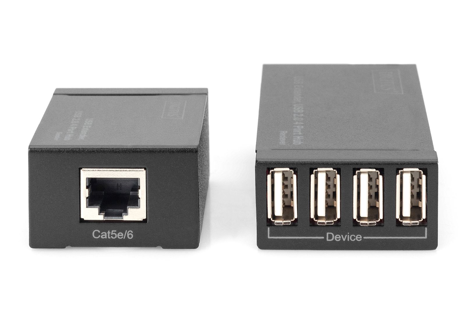 Digitus DA-70143 USB Extender & 4-Port USB 2.0 Hub, 50 m Verlängerung über Cat5/5e/6, RJ45, DC, EU