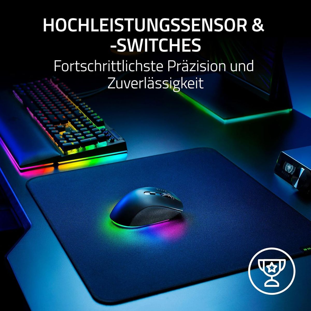 Razer Pro Click V2 Maus Gaming rechts RF Wireless + Bluetooth + USB Type-C Optisch 30000 DPI