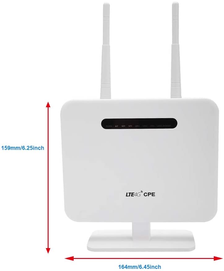 LTE CPE Wi-Fi Router 300Mbps 1 WAN Port 3 LAN Ports SIM Card Support 4G+ LTE