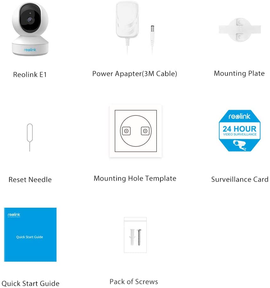 Reolink Wi-Fi IP Swivelling Camera Surveillance Camera Indoor Mobile Phone 3MP HD 2.4GHz WiFi