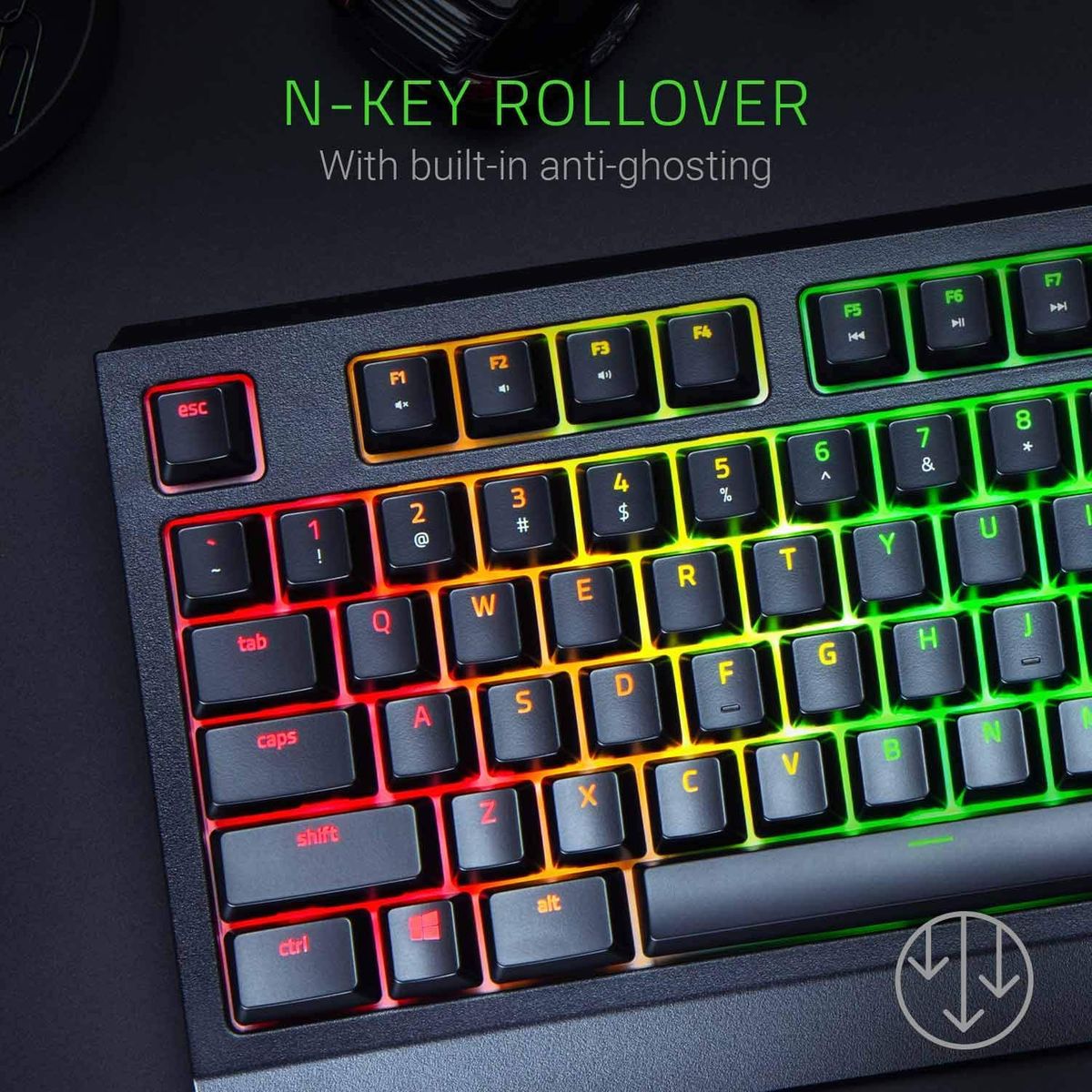 RAZER Blackwidow Mechanical Gaming Keyboard with RAZER Green Switches (Clicky and Tactile), RGB Chroma Enabled (GBR Layout - QWERTY)