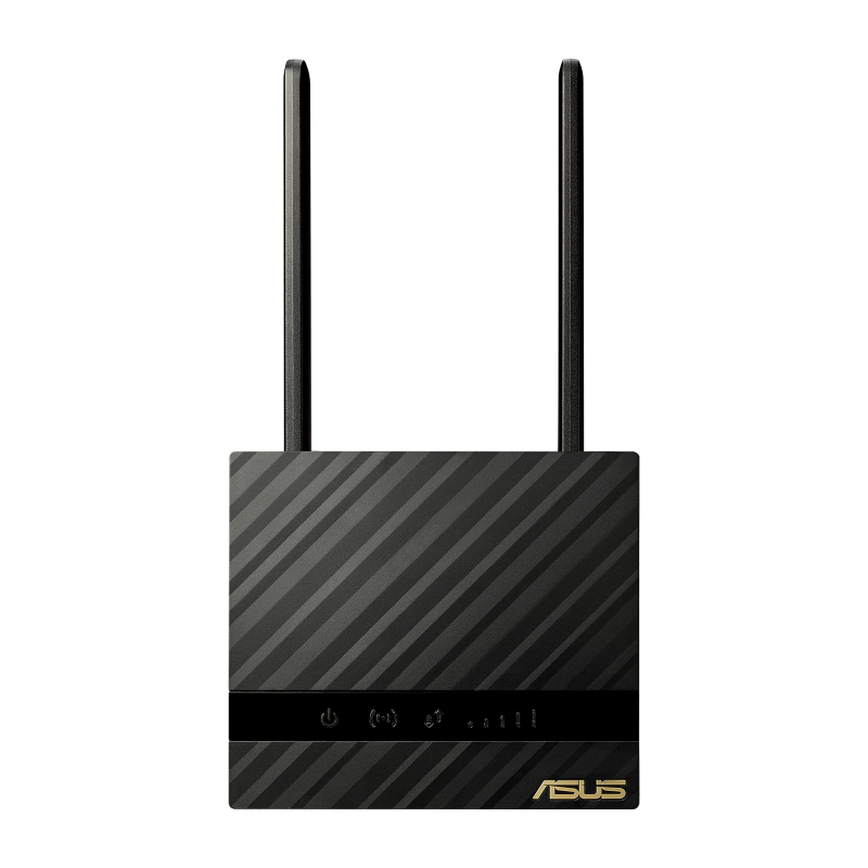 ASUS 4G-N16 Mobilfunk-Router, 4G LTE, Einzelband 2,4 GHz, 300 Mbit/s WLAN, Gigabit Ethernet, SIM-Karten-Slot, Schwarz