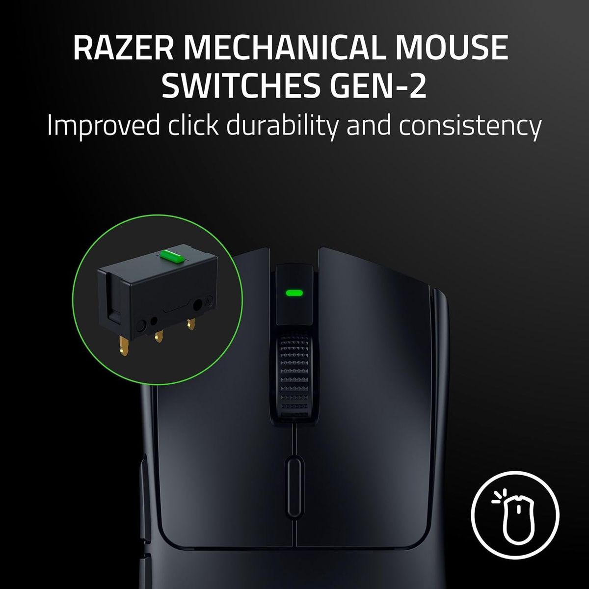 Razer Viper V3 HyperSpeed Gaming-Maus Kabellos (HyperSpeed RF), 30.000 DPI, Ambidextrisch, AA-Batterie, 82 g, Schwarz