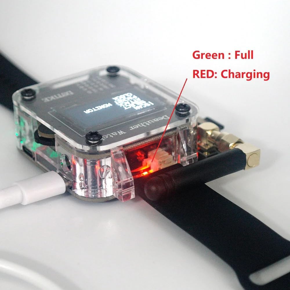 Aursinc WiFi Dstike Deauther Watch V4s (Deauthe & Bad USB) ESP8266 Programmierbares Entwicklungsboard, tragbar, esp8266 + atmega32u4, WiFi-Steuerungswerkzeug, Akku 1000 mAh