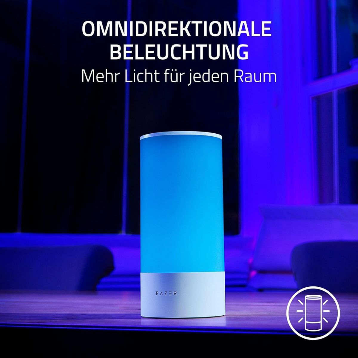 Razer Aether Smart Lamp LED-Leuchte für Smart Home mit Omnidirektionaler Beleuchtung, Powered by Chroma RGB, kompatibel zu Matter
