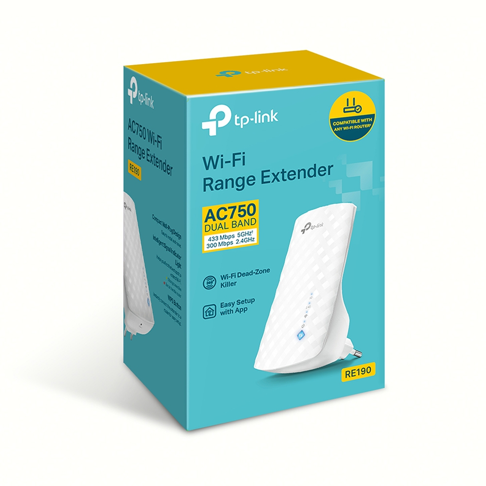 TP-Link RE190 AC750 WLAN-Repeater 5 GHz 433 Mbps 5 GHz