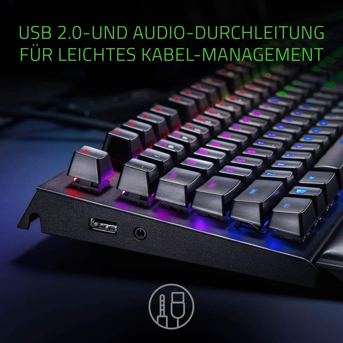 Razer BlackWidow Elite Gaming Keyboard Green Switches Chroma RGB CHE Layout - QWERTZ