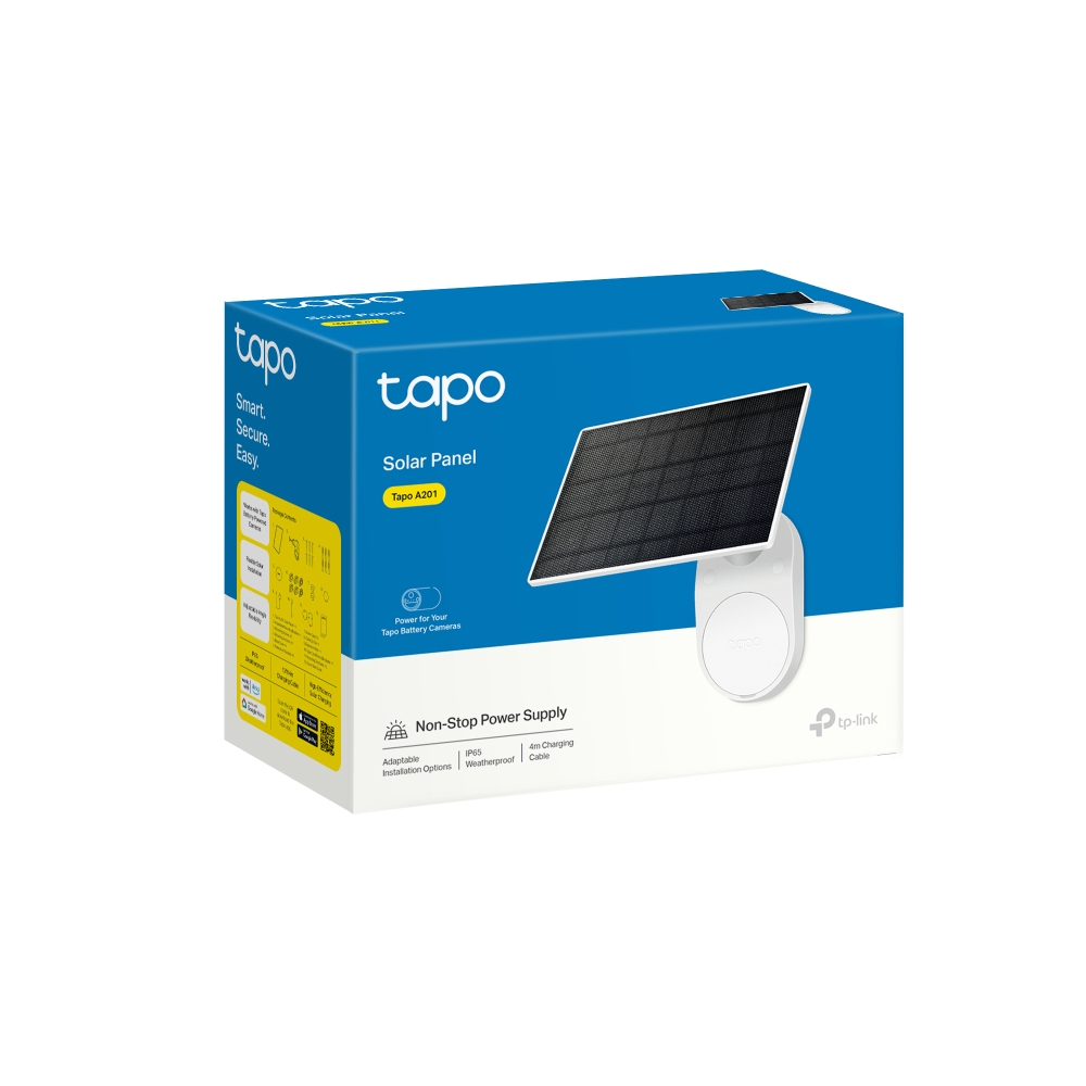 TP-Link Tapo A201 Solarmodul 2,5 W, USB-Ausgang 5,2 V, IP65, Weiß, kompatibel mit Tapo C400/C410/C420/C425