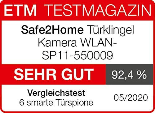 Safe2Home Türklingel Funk mit Kamera und Gegensprechanlage WLAN - Nachtsicht - Zugriff der Video Klingel mit Smartphone App