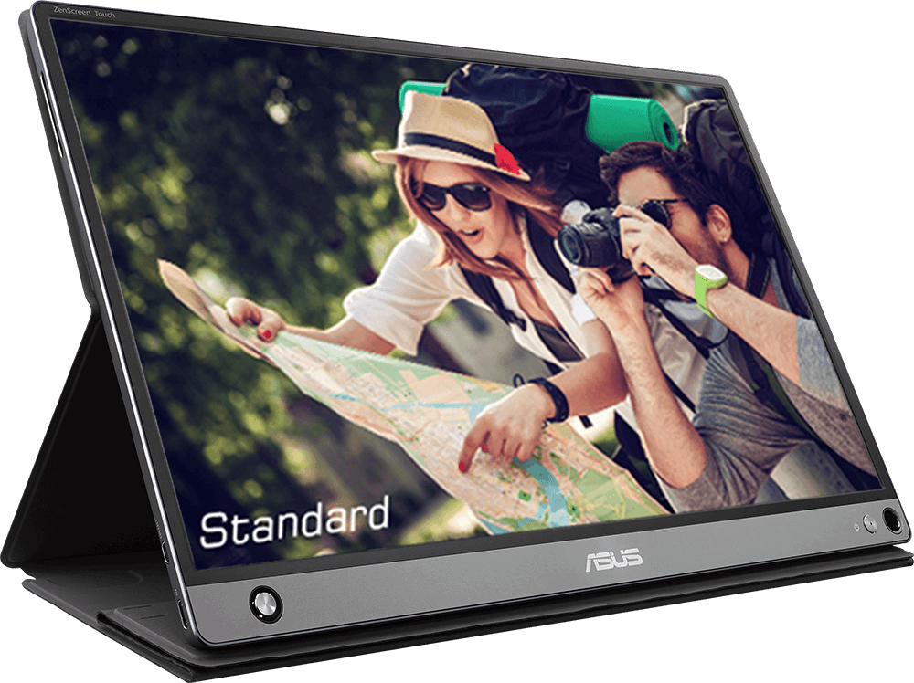 Asus ZenScreen MB16AMT tragbarer USB-Monitor (15,6 Zoll, Full HD, USB Typ-C, IPS, Micro-HDMI, integrierter Akku) dunkelgrau,Schwarz 15.6 Zoll Touch mit Akku Typ-C USB, Micro HDMI