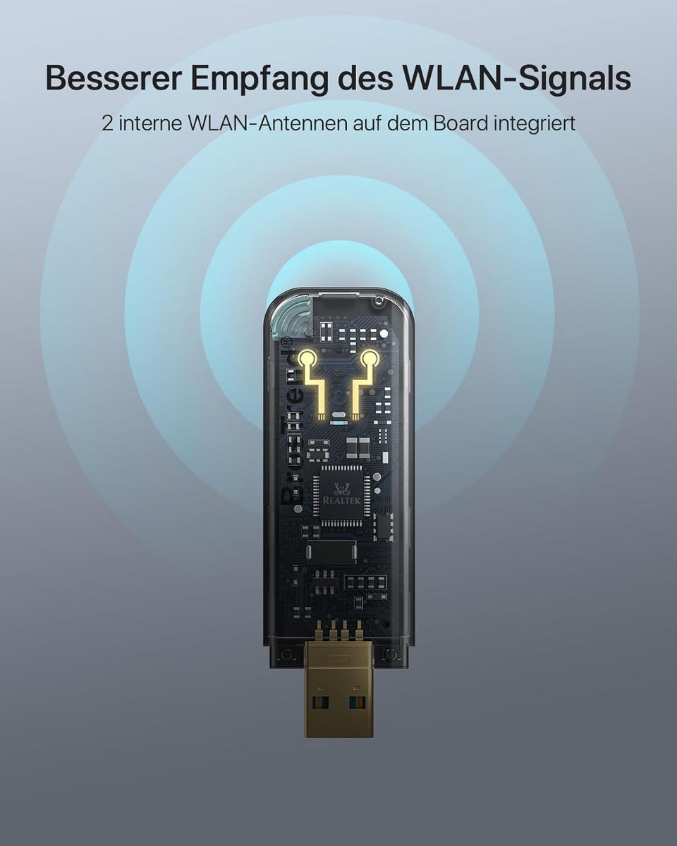 BrosTrend Linux USB WLAN Stick AC1200 für Ubuntu, Mint, Debian, Kubuntu, Mate, LMDE, Zorin, PureOS, Raspberry Pi 2+, Windows 11, USB 3.0 PC, Dual Band 5 GHz/867 Mbit/s + 2,4 GHz/300 Mbit/s