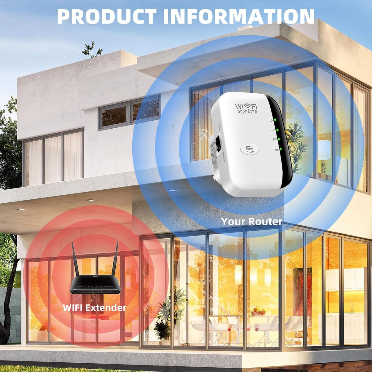GARMEE WLAN Repeater mit 300 Mbps - WLAN Verstärker WiFi Extender Booster 2,4GHz WiFi Extender mit Repeater/AP Modus und WPS-Funktion Internet Verstärker bis zu 3000qm und 30 Geräte (weiß)