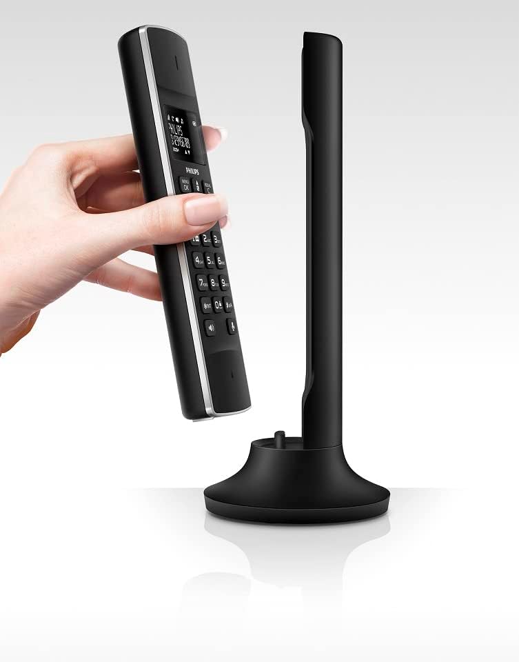 PHILIPS Schnurloses Telefon Linea M4501B/01 Single - 1'6-Zoll-Display - Telefonbuch - Rufnummernerkennung - Große Reichweite - Schwarz