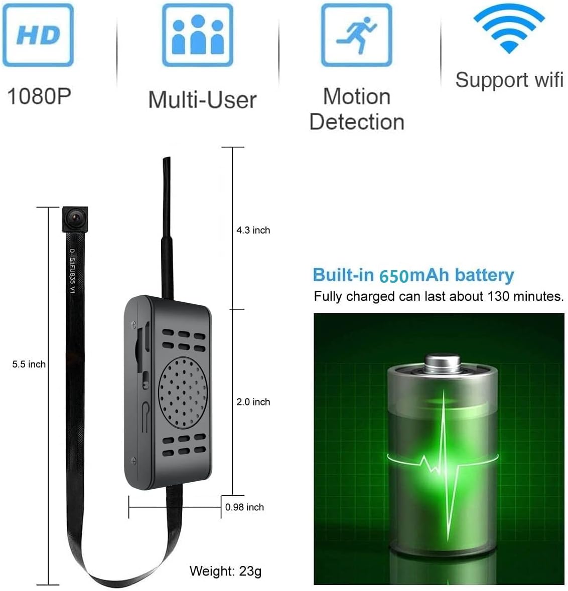 SANPROV Mini Kamera 1080P Überwachungskamera Videorecorder Klein IP Videokamera mit Bewegungsmelder für Home/Office/Wohnungen Sicherheit SANPROV Mini Kamera 1080P Überwachungskamera Videorecorder Klein IP Videokamera mit Bewegungsmelder für Home/Office/Wohnungen Sicherheit