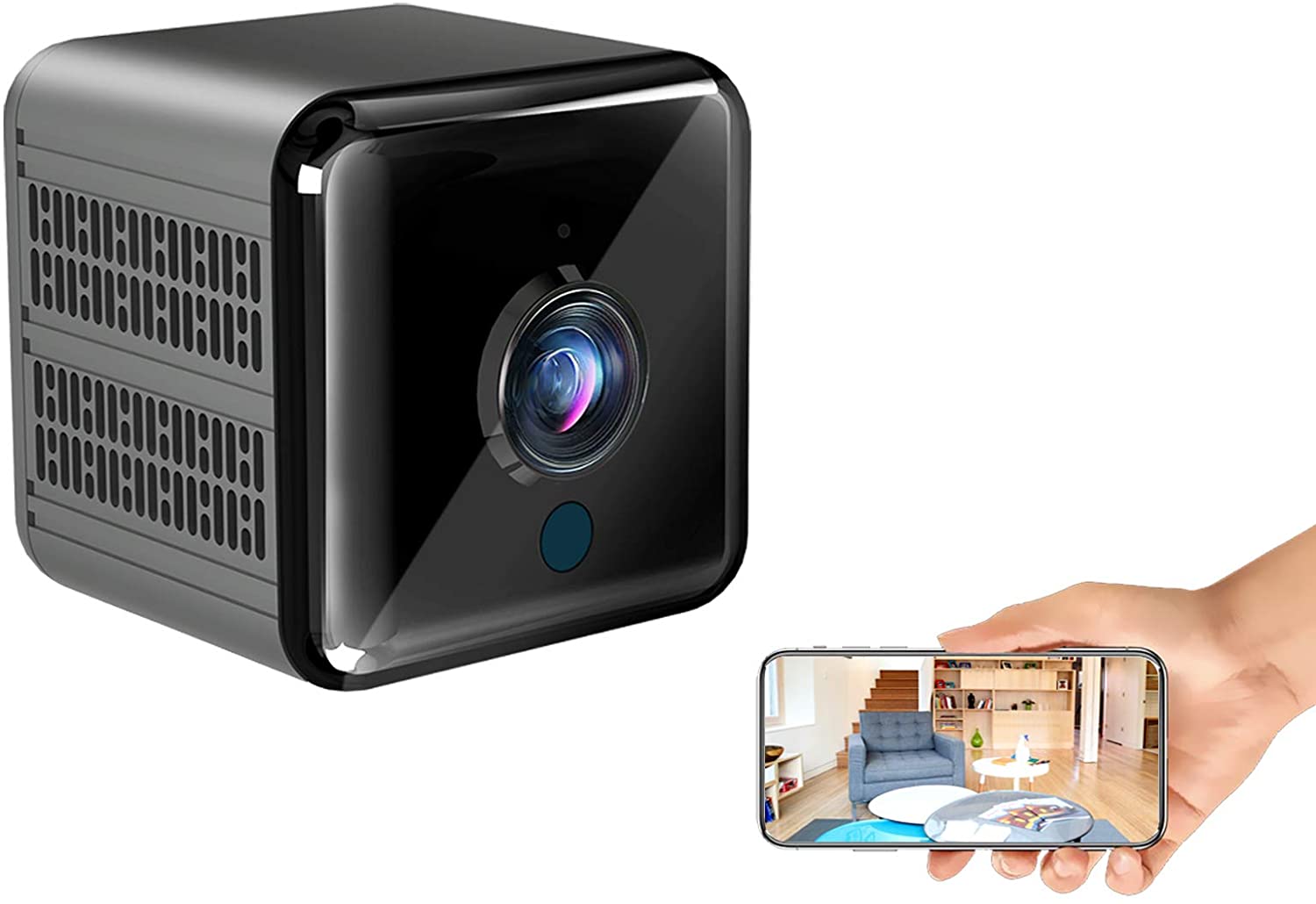 KINGDANS Gumgood Mini Camera, Mini Super Infrared Night Vision Surveillance Camera, Full HD 1080p, Long Battery Life, WLAN Camera with Motion Detection and Magnet