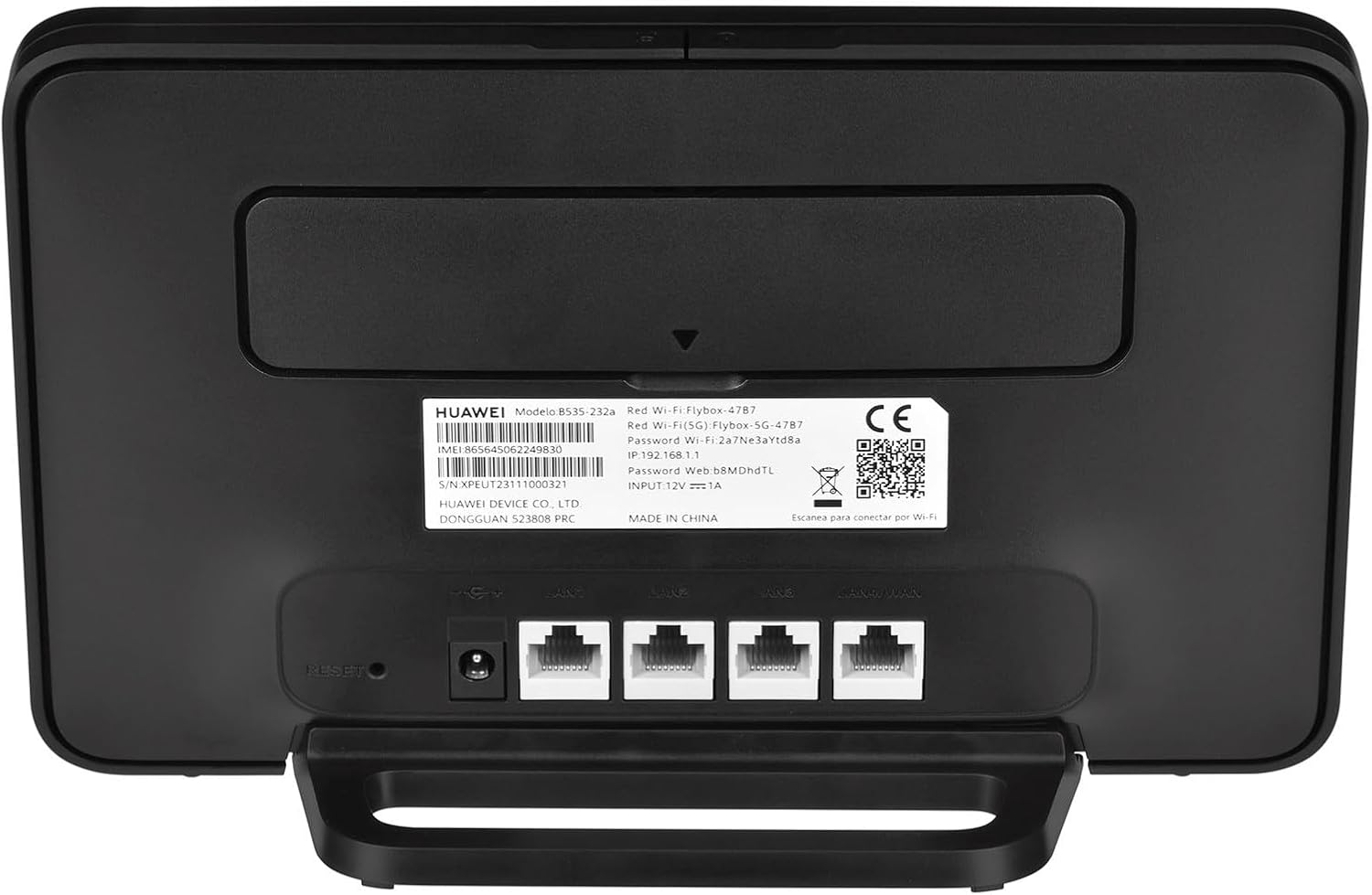 HUAWEI B535-232a 4G CPE Router, LTE Cat7, Wi-Fi AC1300, Dualband, Schwarz