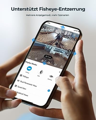 Reolink FE-P Fisheye 6MP PoE Innen Überwachungskamera, 360° Panorama, Personenerkennung, IR Nachtsicht 8m, 2‑Wege-Audio, Decken/Wand/Tisch