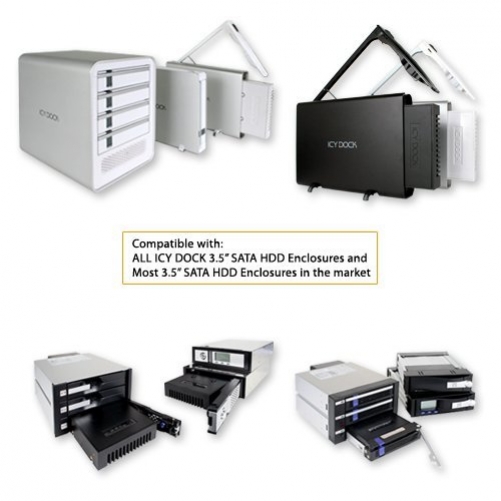 Icy dock MB882SP-1S-1B 2.5-Inch to 3.5-Inch SSD and SATA HDD Converter, Black