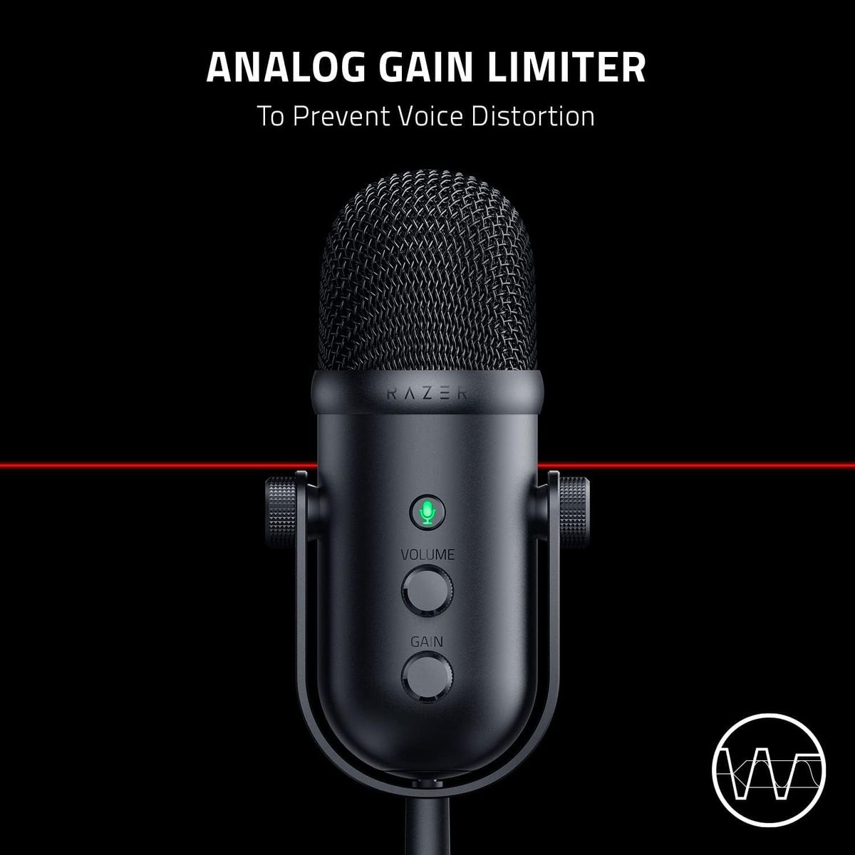 Razer Seiren V2 Pro USB-Mikrofon für Streaming, Gaming, Aufnahme, Podcasting auf PC, Twitch, YouTube: Hochpassfilter, Mikrofonüberwachung und Verstärkungskontrolle, integrierter Stoßdämpfer