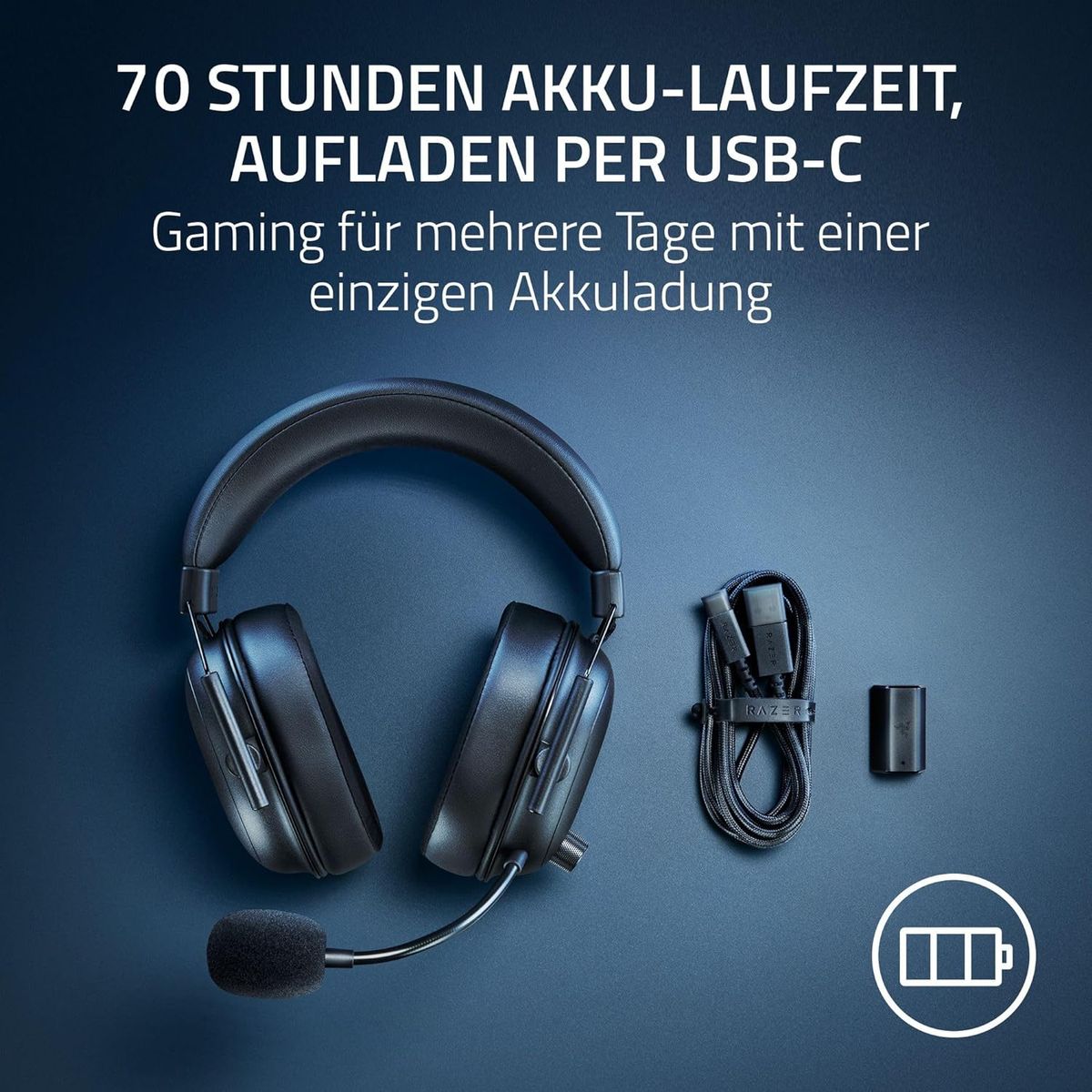 Razer BlackShark V2 HyperSpeed Gaming Headset Dual Wireless + USB Virtual 7.1 Surround-Sound Multi-Plattform Black