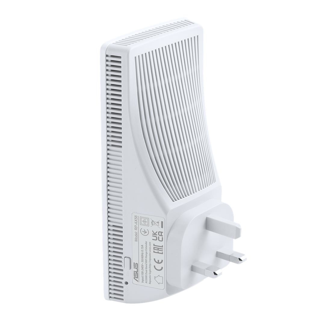 ASUS RP-AX58 Repeater WLAN Dual-Band Wi-Fi 6 AX1800 2,4/5 GHz 2400 Mbit/s Gigabit Ethernet Weiß