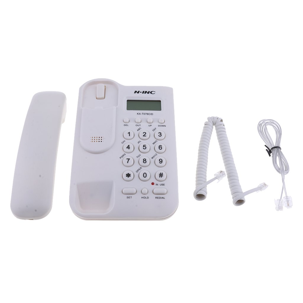 Baoblaze Wall Mounted Telephone Speed Dial Wall Telephone Call Search Non-interference Home Telephone with Call Display KX-T076CID White