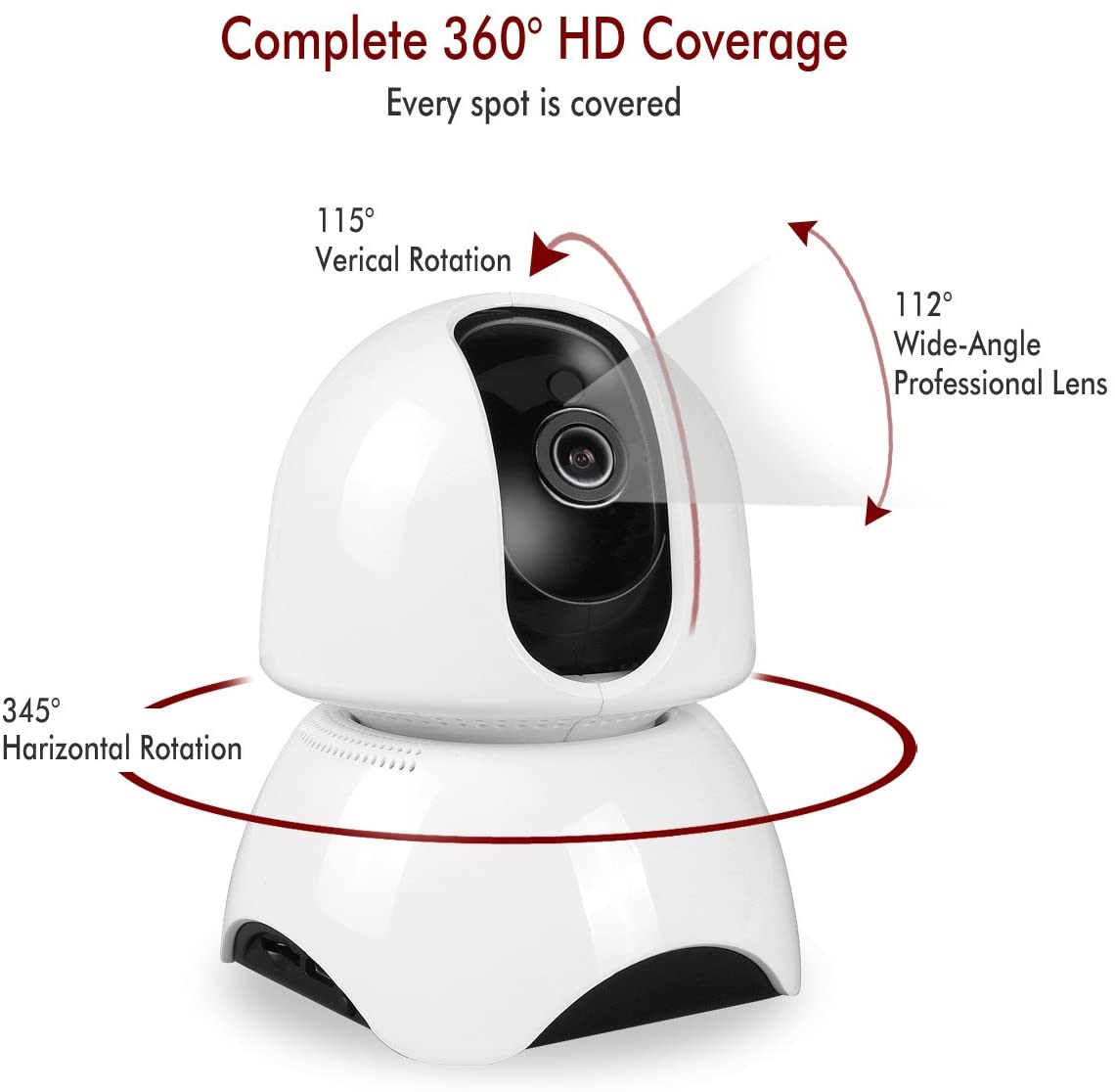 Aonokoy HD Media Player 1080p HD WiFi IP Camera, Indoor Monition Detection, Two Way Audio Home Security Baby Monitor Max Support 128GB Micro SD Full First Alert